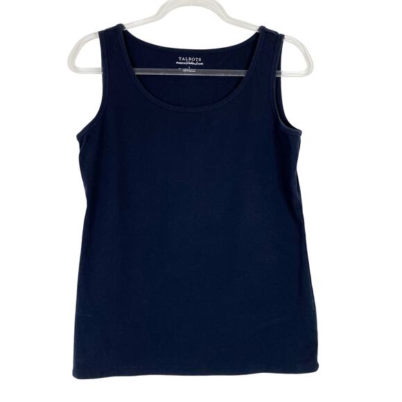 Talbots | Navy Weekend Tank Stretch Scoop Neck Cotton Spandex Womens Large - Picture 1 of 4